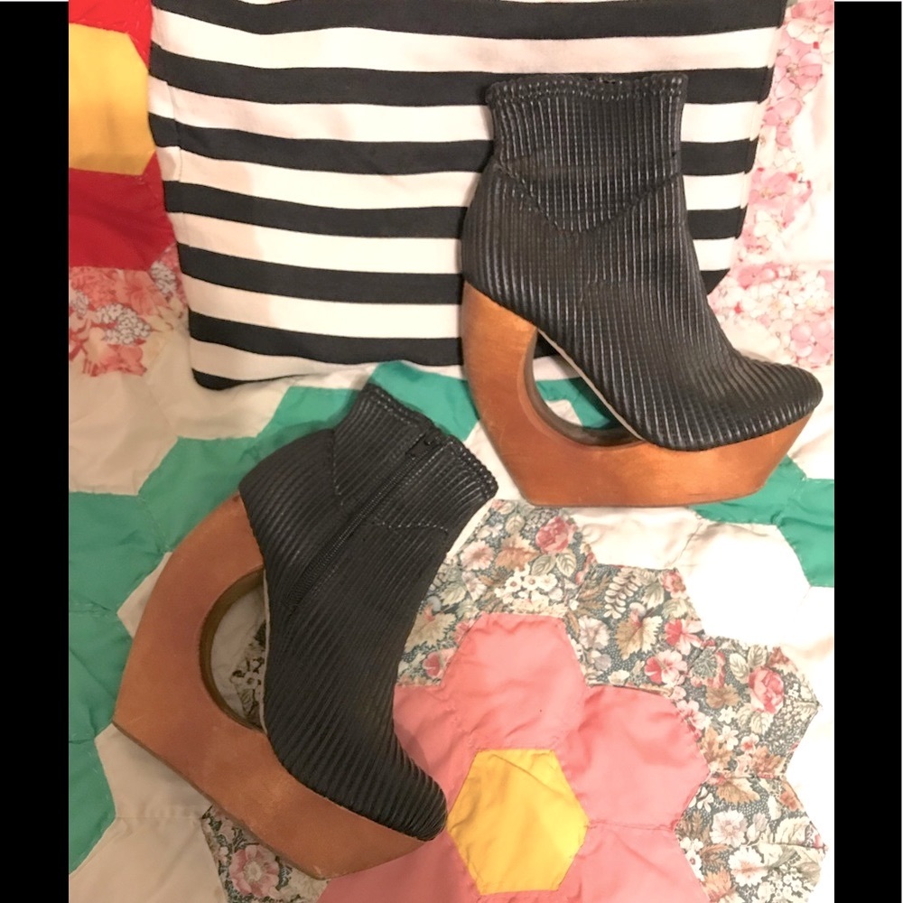 Jeffery Campbell. Wedge Cutout Ankle Boots